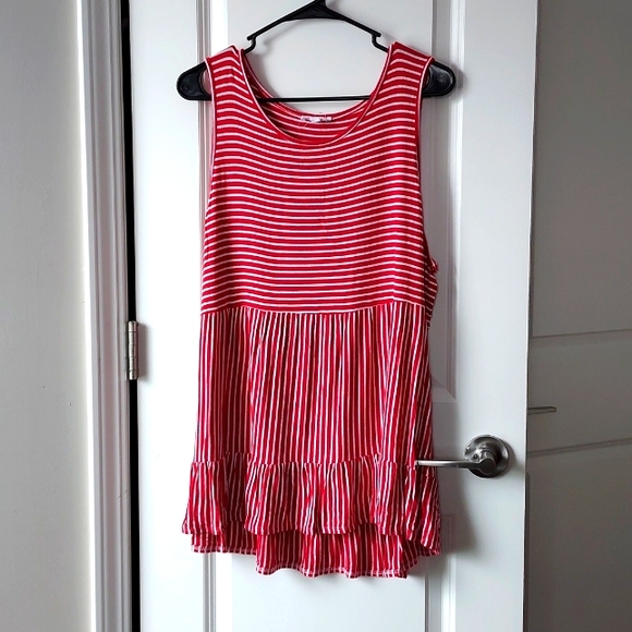 Chicsoul.com 1xl tank top red white - Picture 1 of 8